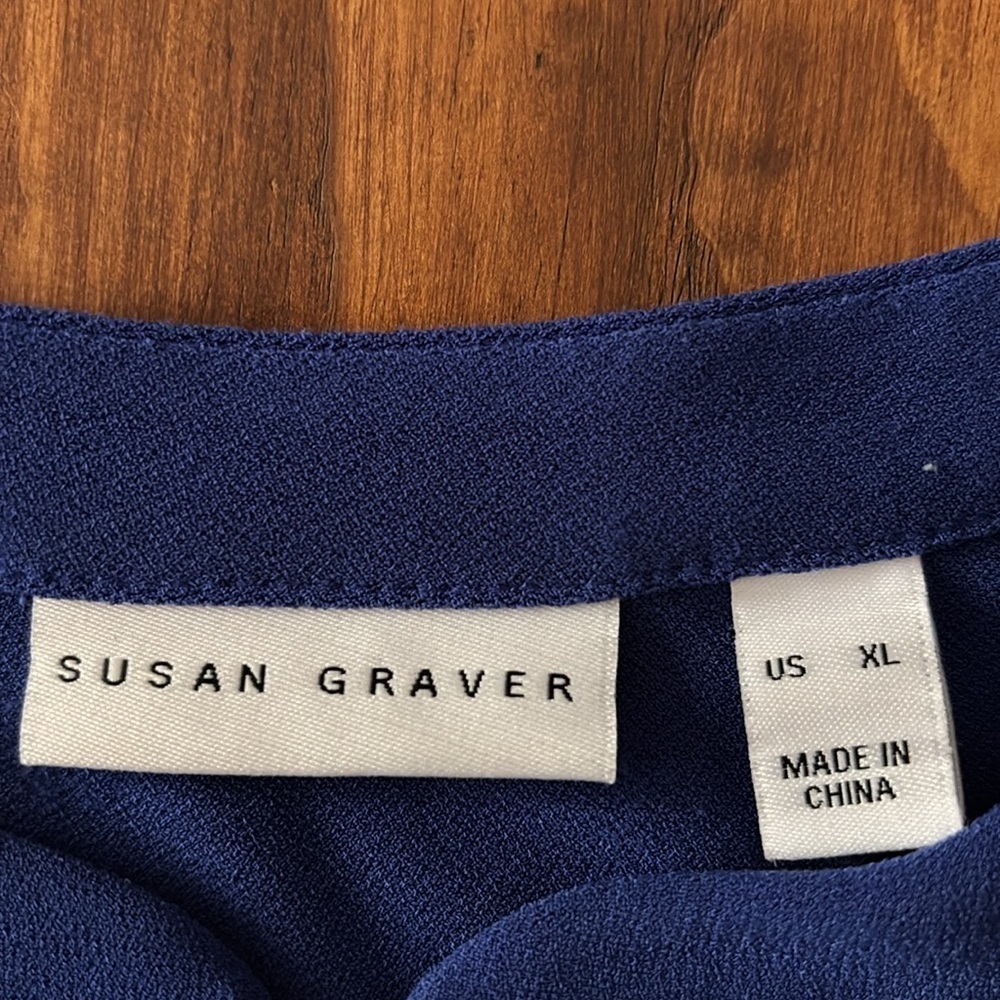 Susan Graver Tunic/Zip Front Ladies Royal Blue Shirt Size XL - Picture 2 of 11